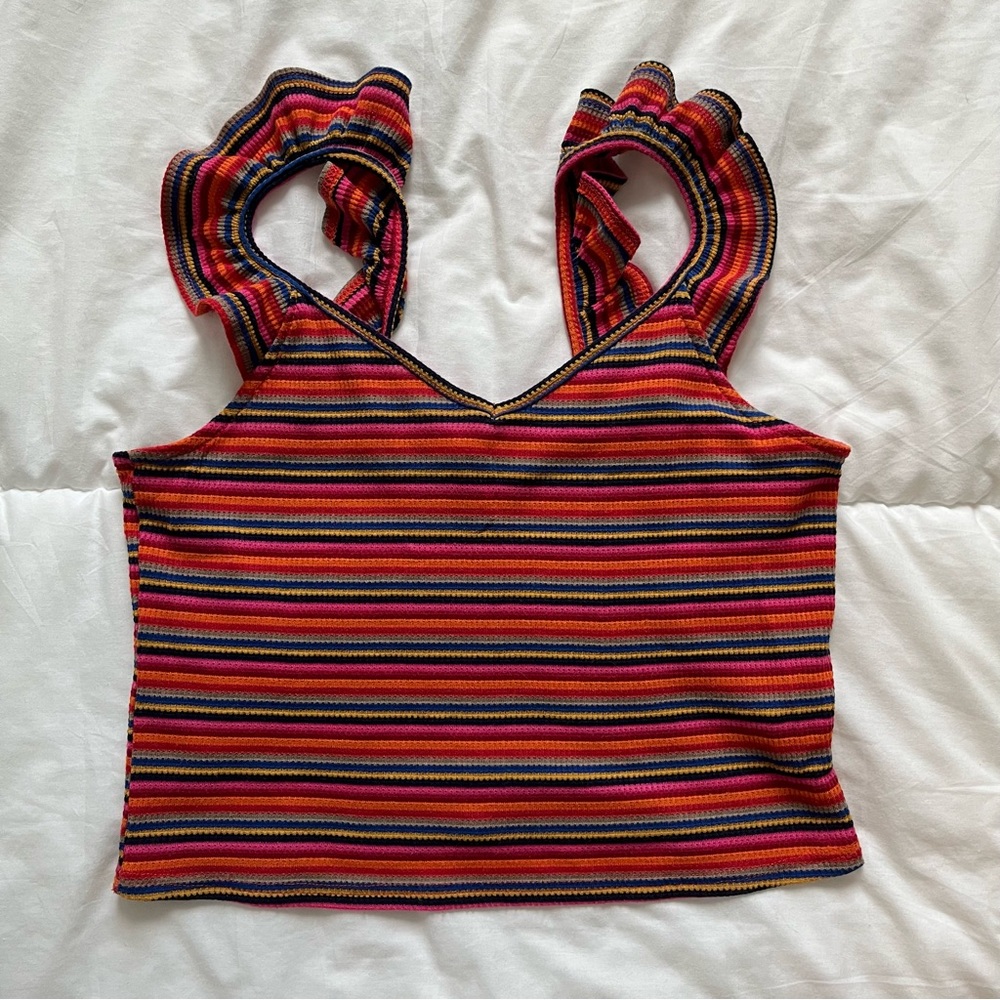 Ginger G ‘Knit Cropped Flouncy Strapped Cami’